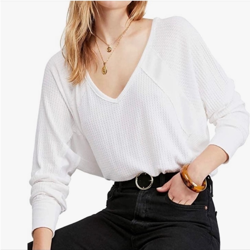 Free people we the free Santa Clara thermal top in white size S
